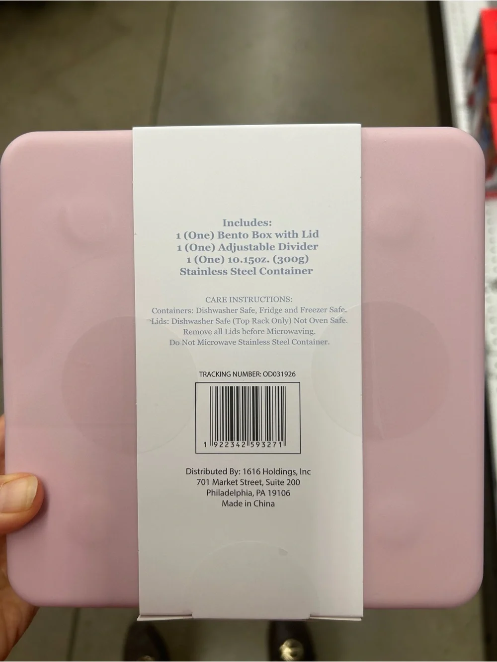 Pink 4-Compartment Bento Box